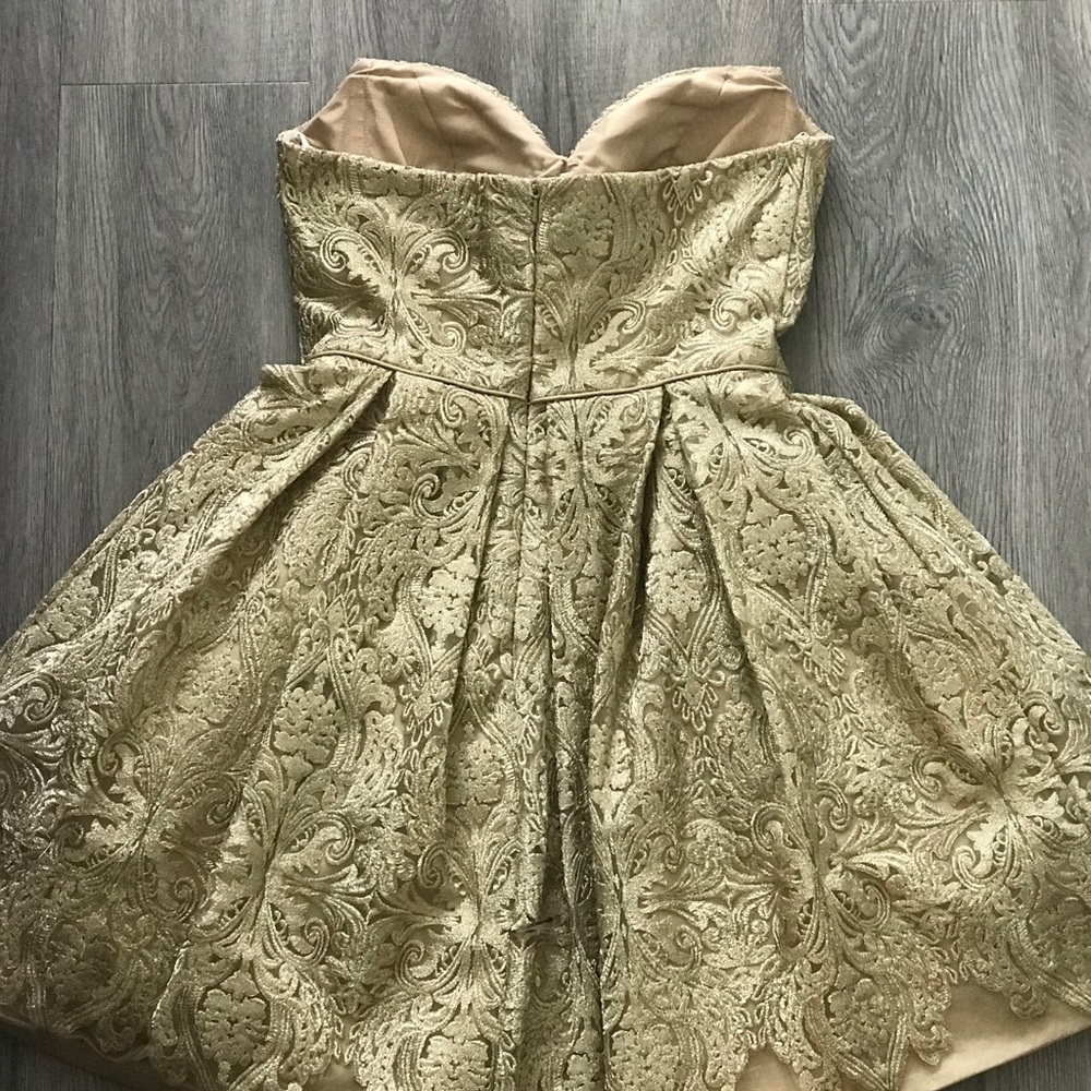 Gold Lace Dress by Sherri Hill - Picture 4 of 5